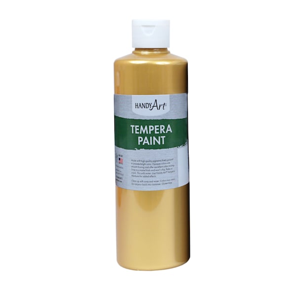 Metallic Tempera Paint, 16 oz., Gold, PK3